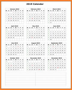 Free Printable 2019 Word Calendar