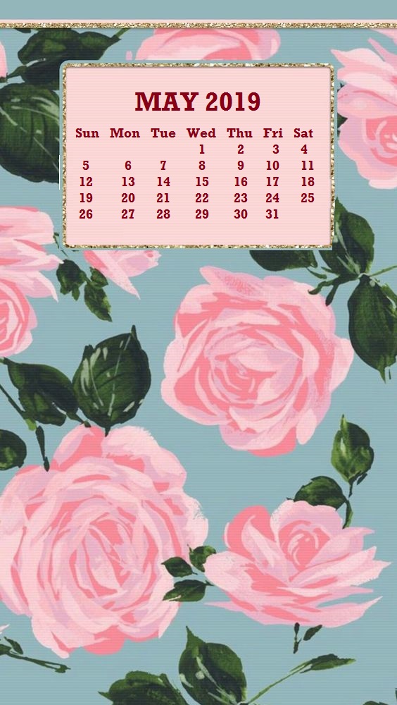 2019 May iPhone Calendar Wallpaper