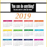 2019 Yearly Inspiring Calendar Template