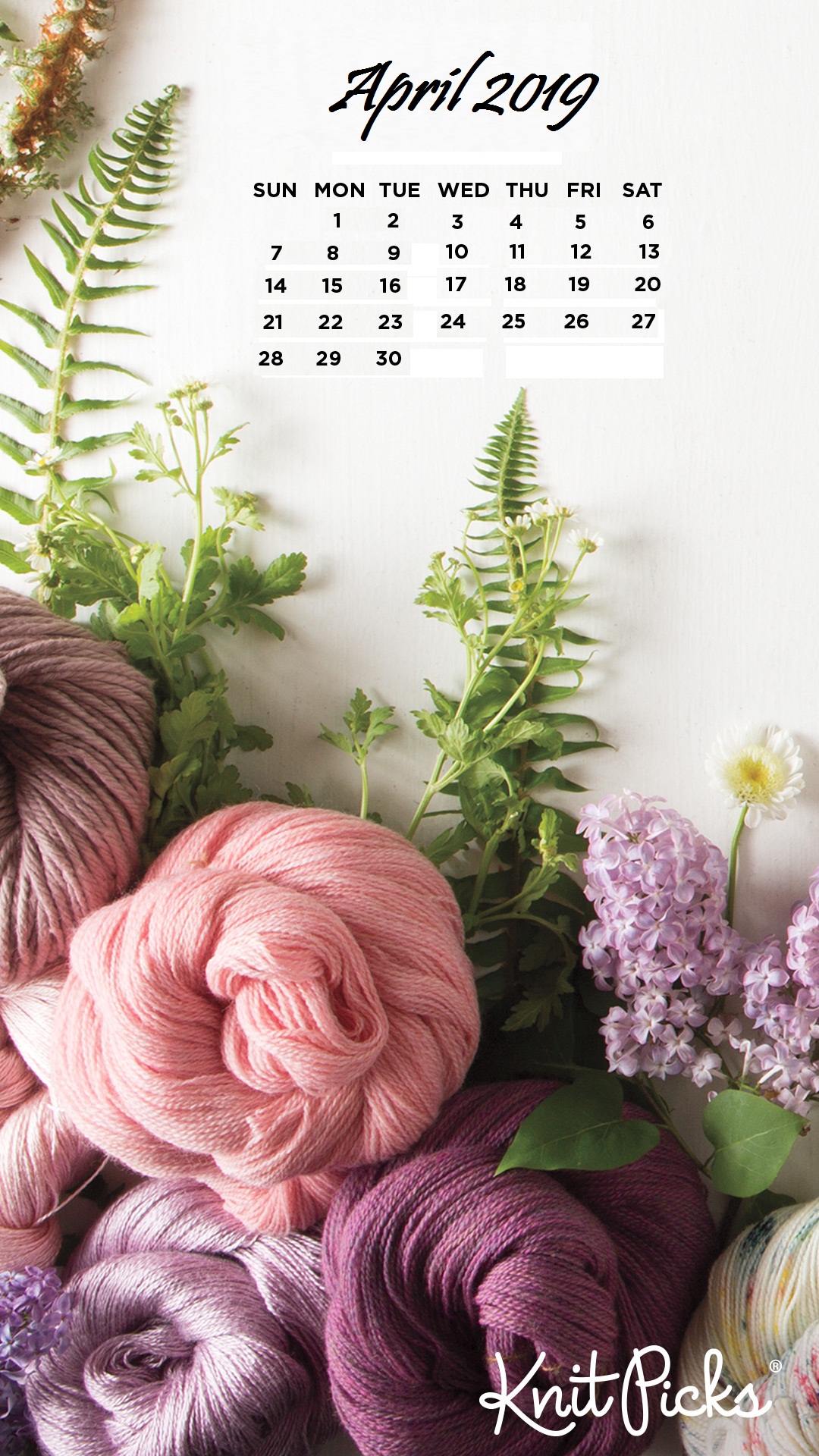 April 2019 iPhone Calendar Wallpaper