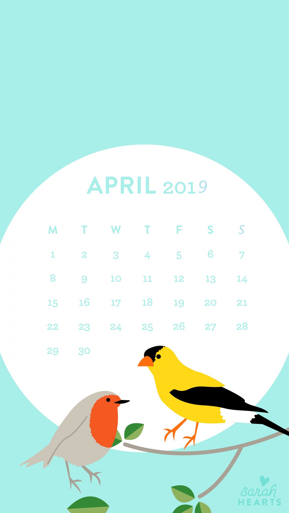 April 2019 iPhone Calendar Wallpaper