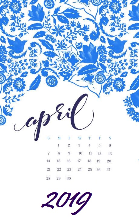 April 2019 simple iPhone Wallpaper Calendar