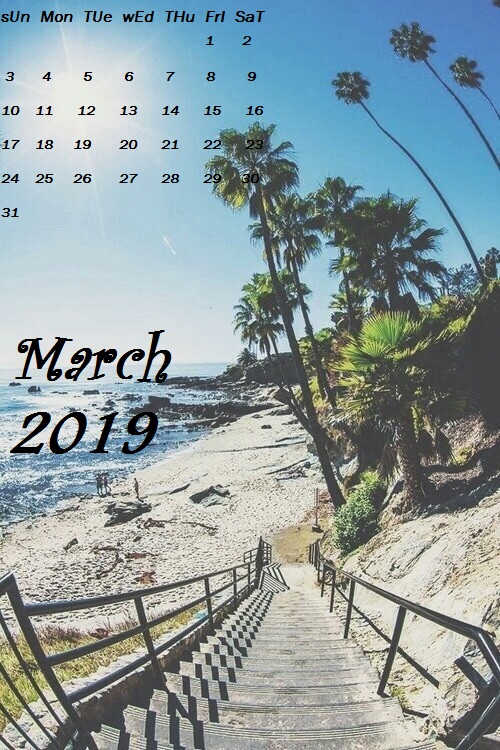 Beach March 2019 iPhone wallpaper