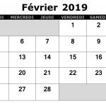 Calendrier Février PDF 2019