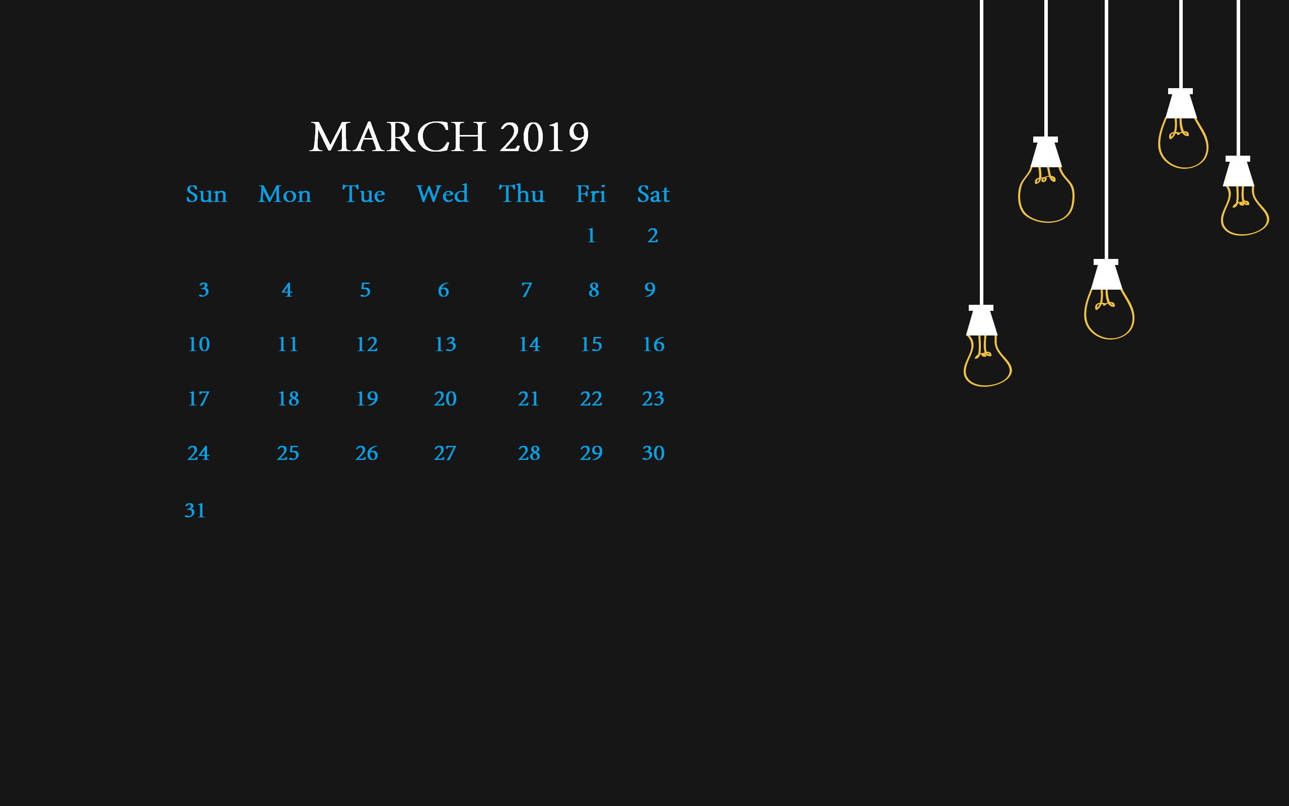 Cute March 2019 Calendar For Desktop