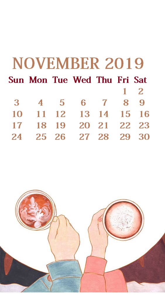Cute iPhone November 2019 Calendar Background