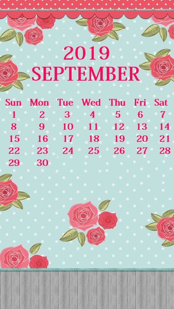 Cute iPhone September 2019 Calendar Background