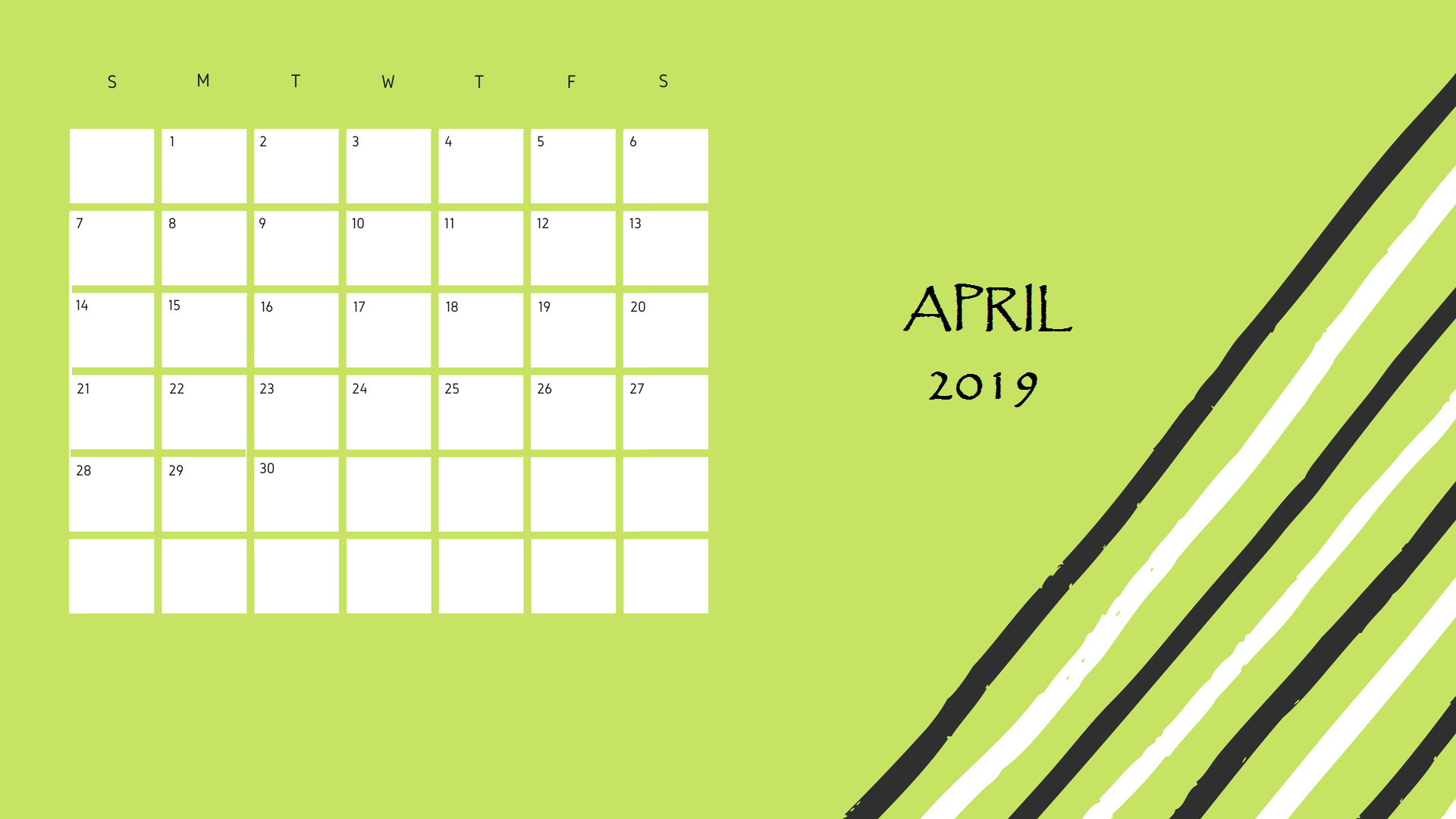 Download April 2019 Printable Calendar
