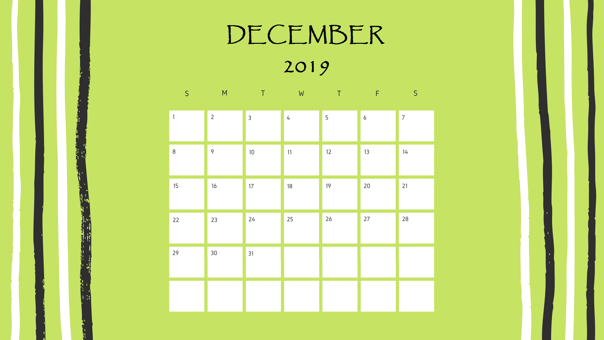Download December 2019 Printable Calendar