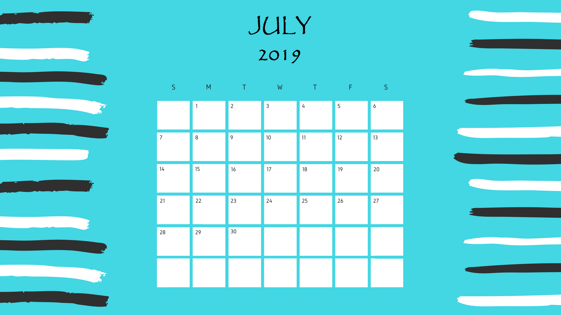 Download July 2019 Printable Calendar