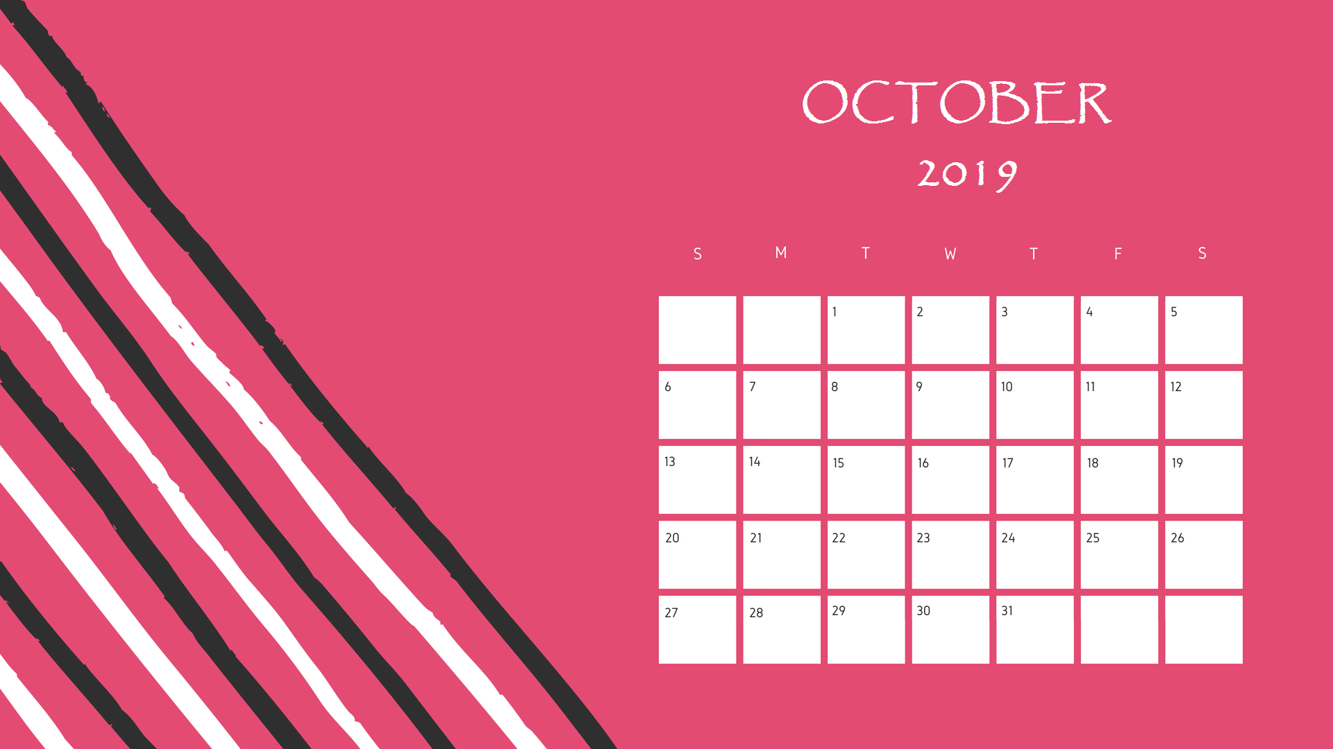 Download October 2019 Printable Calendar