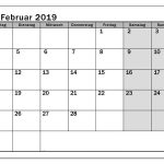 Februar Kalender 2019 Mit Feiertagen
