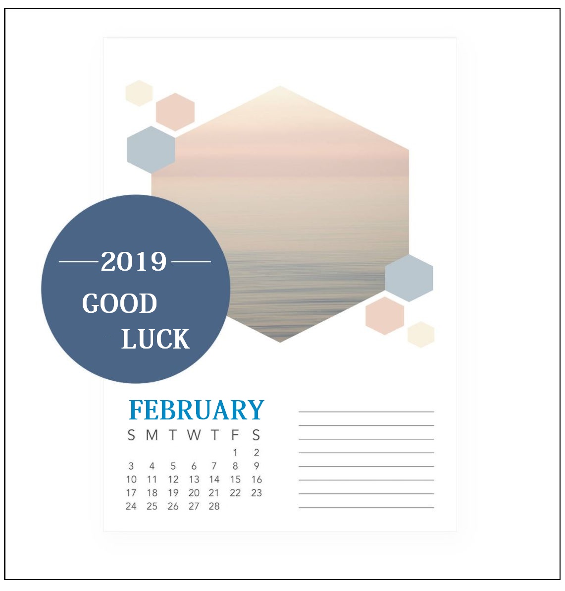 February 2019 Editable Calendar