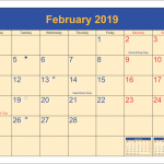February 2019 UK Calendar With Holidays