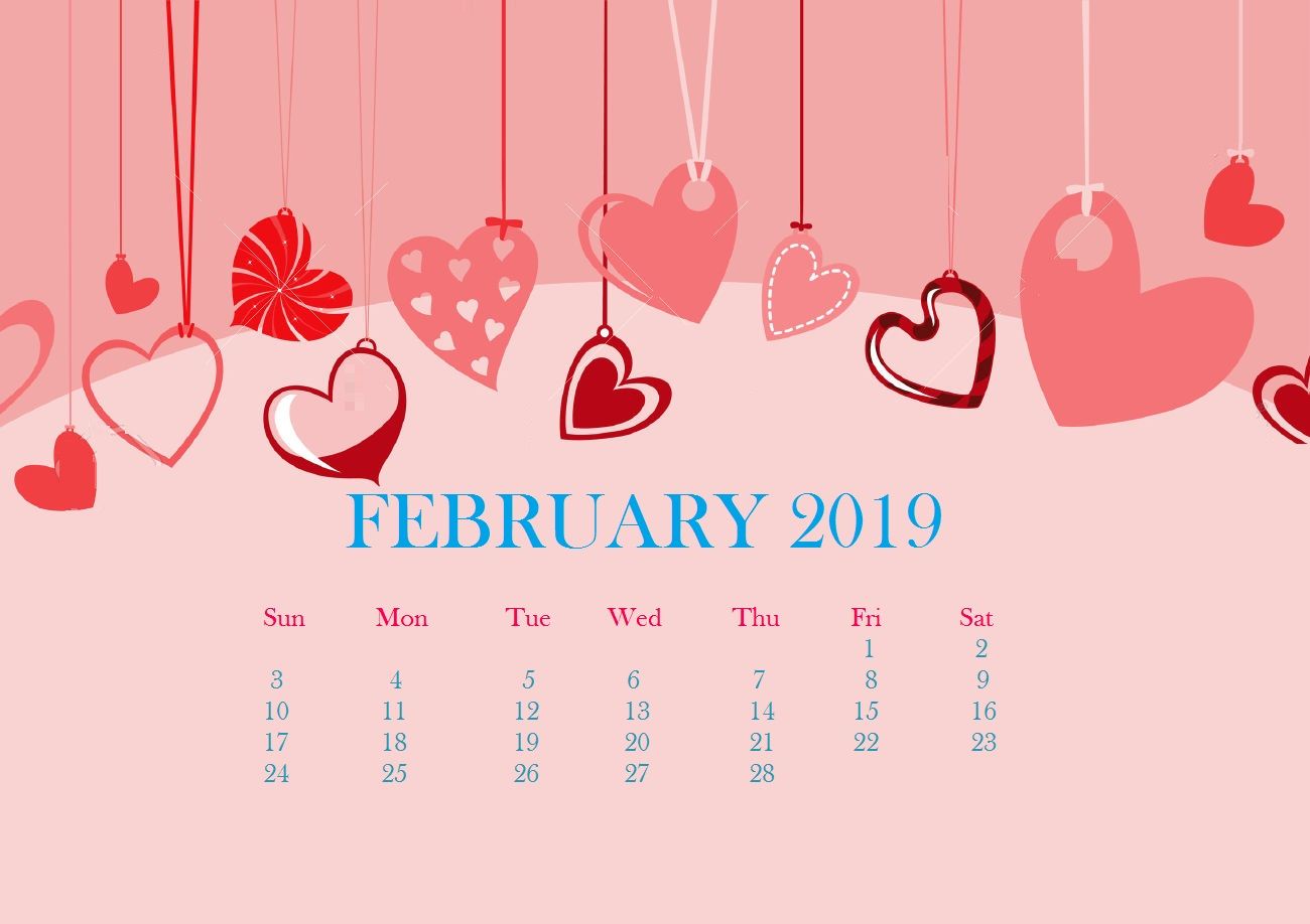 February Calendar 2019 Cute