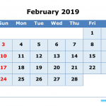 February Calendar 2019 Printable