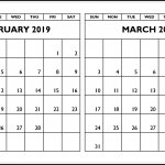 February March 2019 Calendar Template