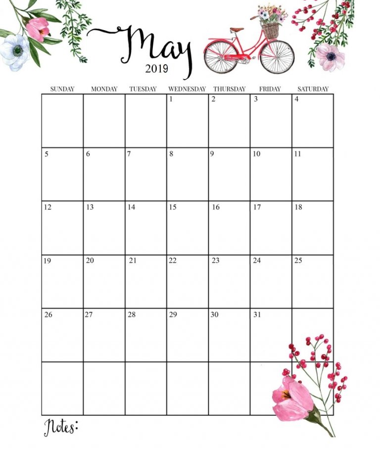 May 2019 Calendar Printable Pdf Template Sheet