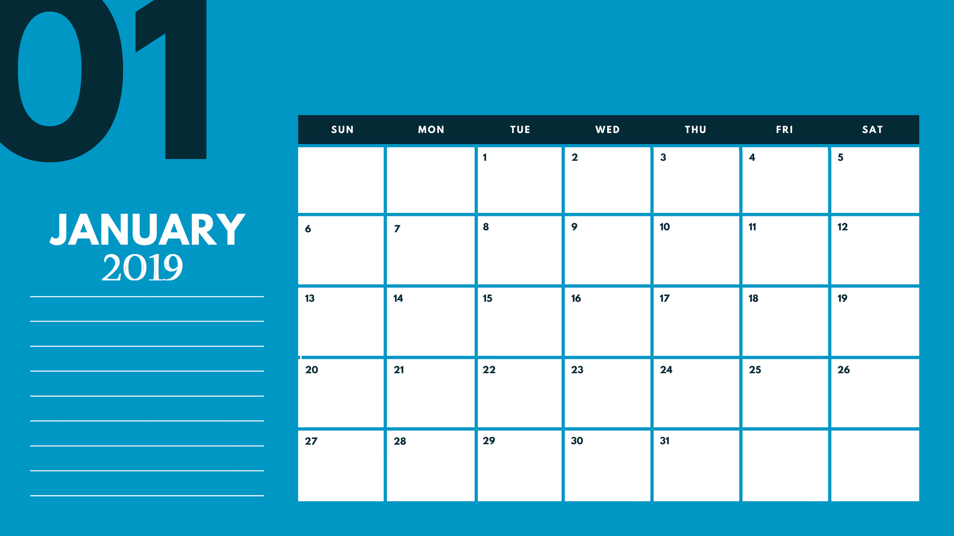 2019-monthly-calendar-template