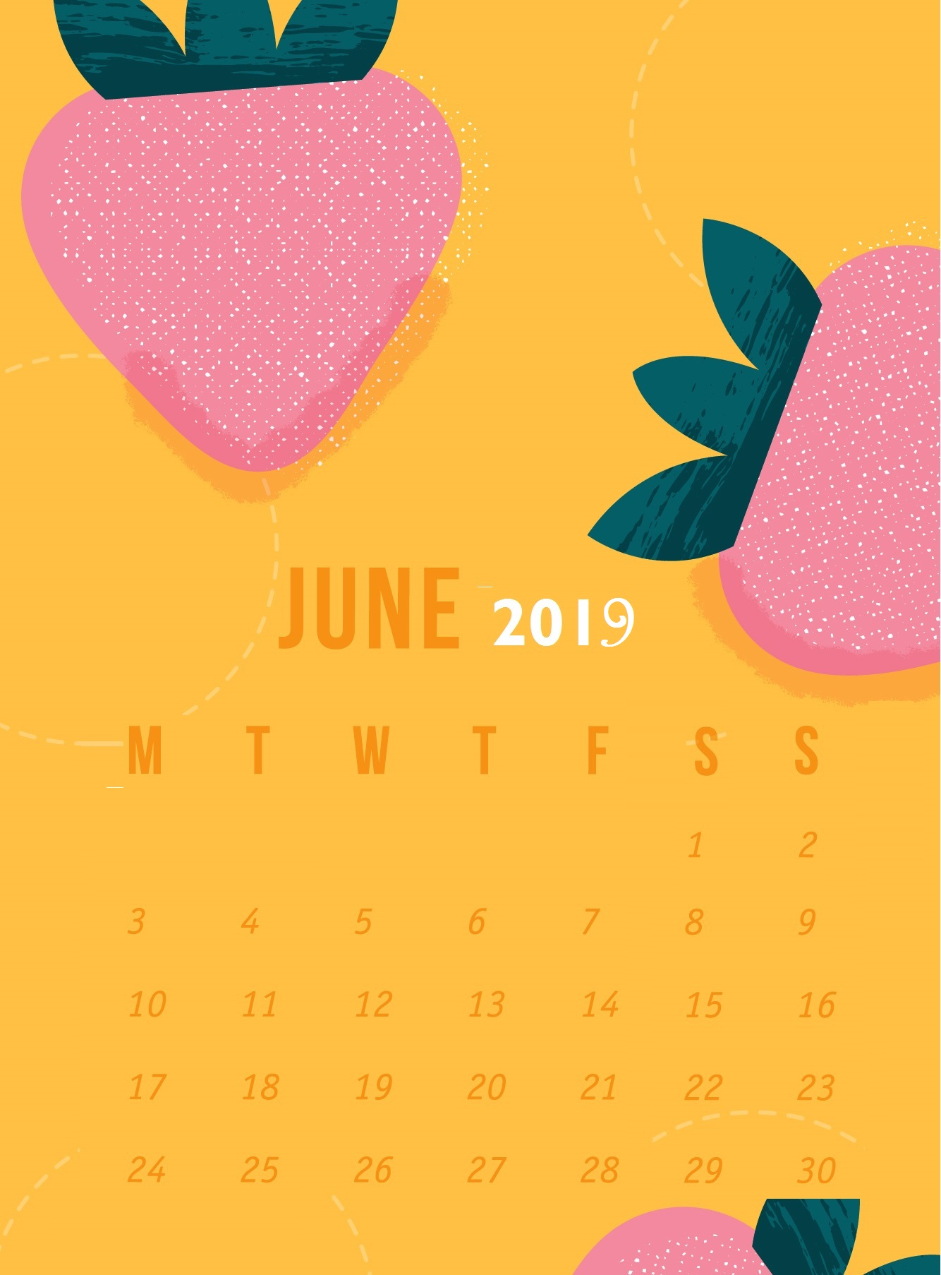 June 2019 Smartphone Wallpaper Calendar