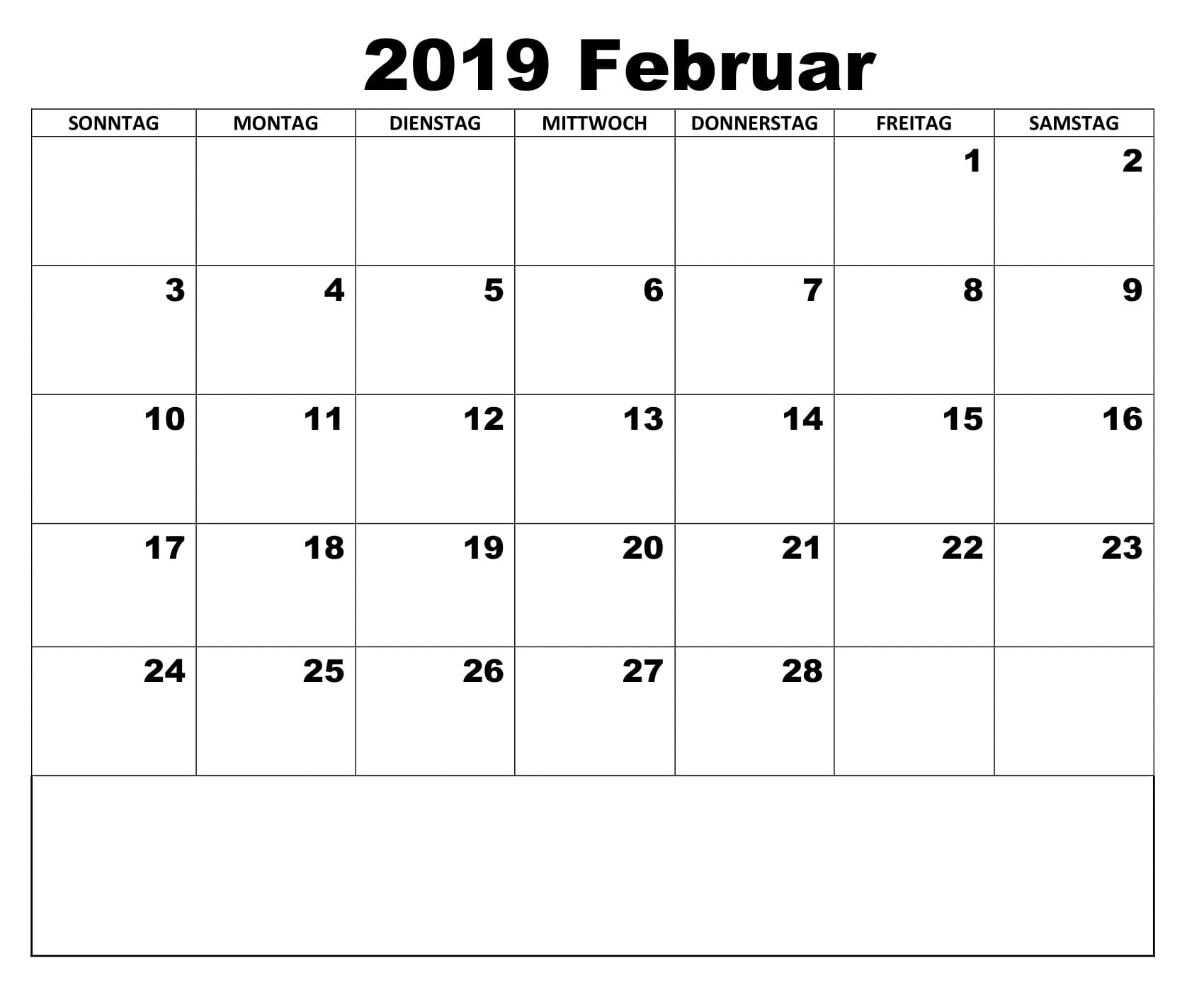 Kalender Februar 2019 Feri Mit Feiertagen