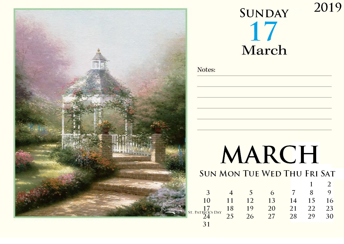 March 2019 Desk Calendar