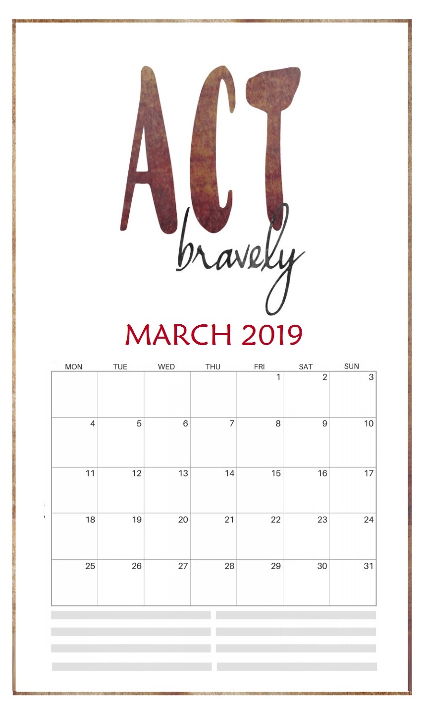 March 2019 Quotes Wall Calendar