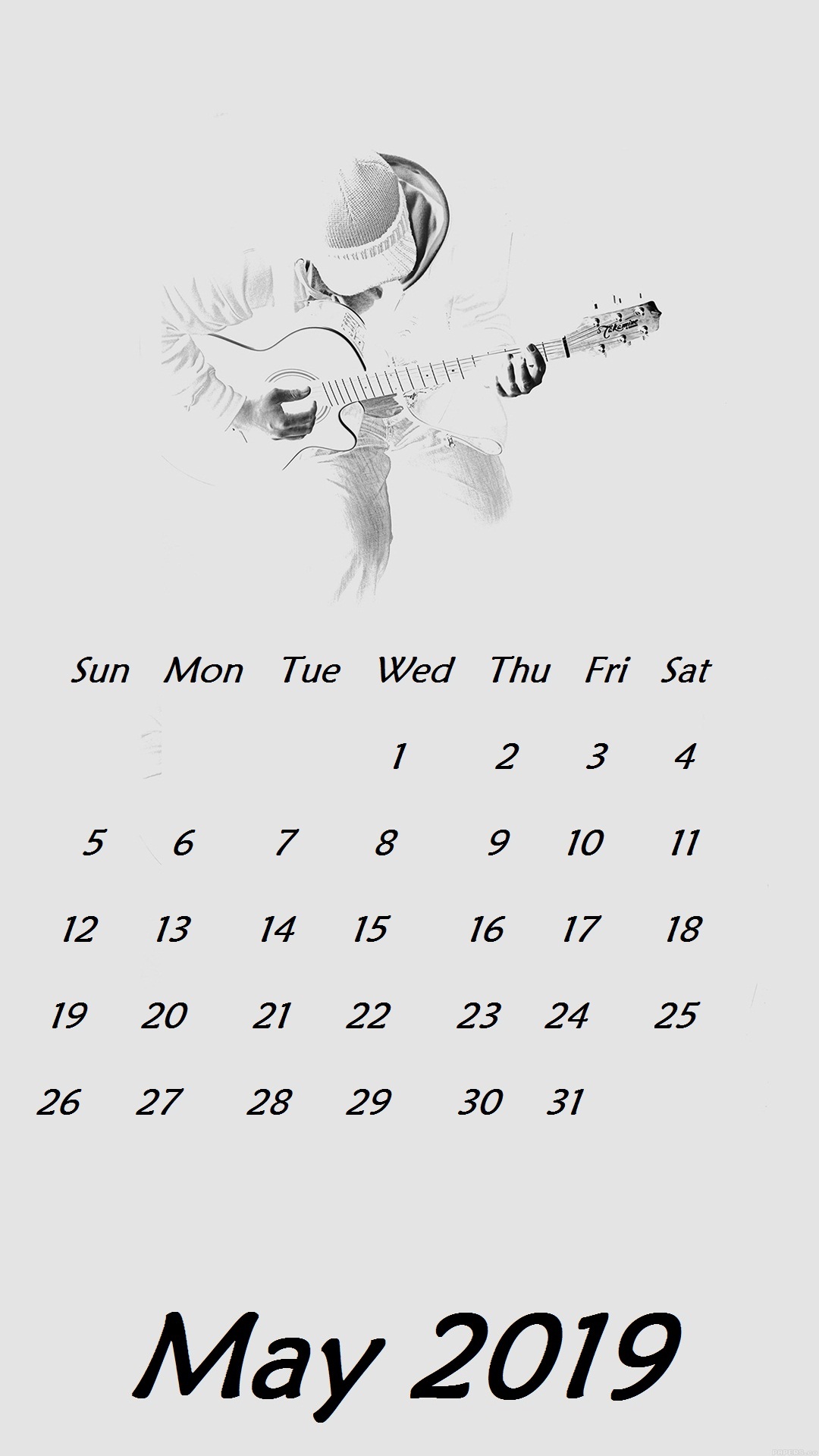 May 2019 iPad Calendar Wallpaper