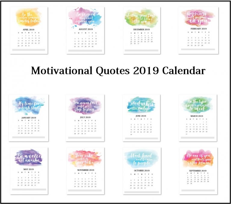 Motivational Quotes 2019 Calendar