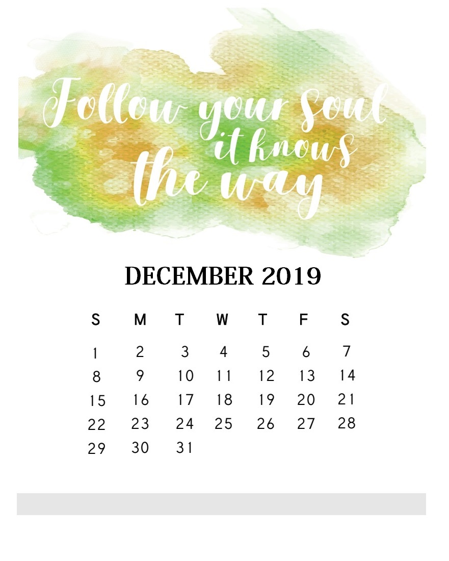 Motivational Quotes December 2019 Calendar