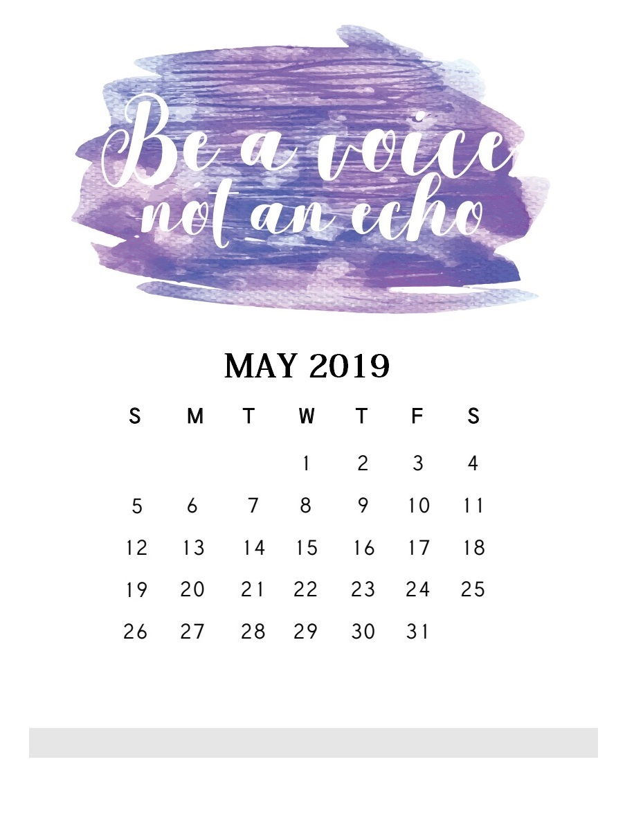 Motivational Quotes May 2019 Calendar