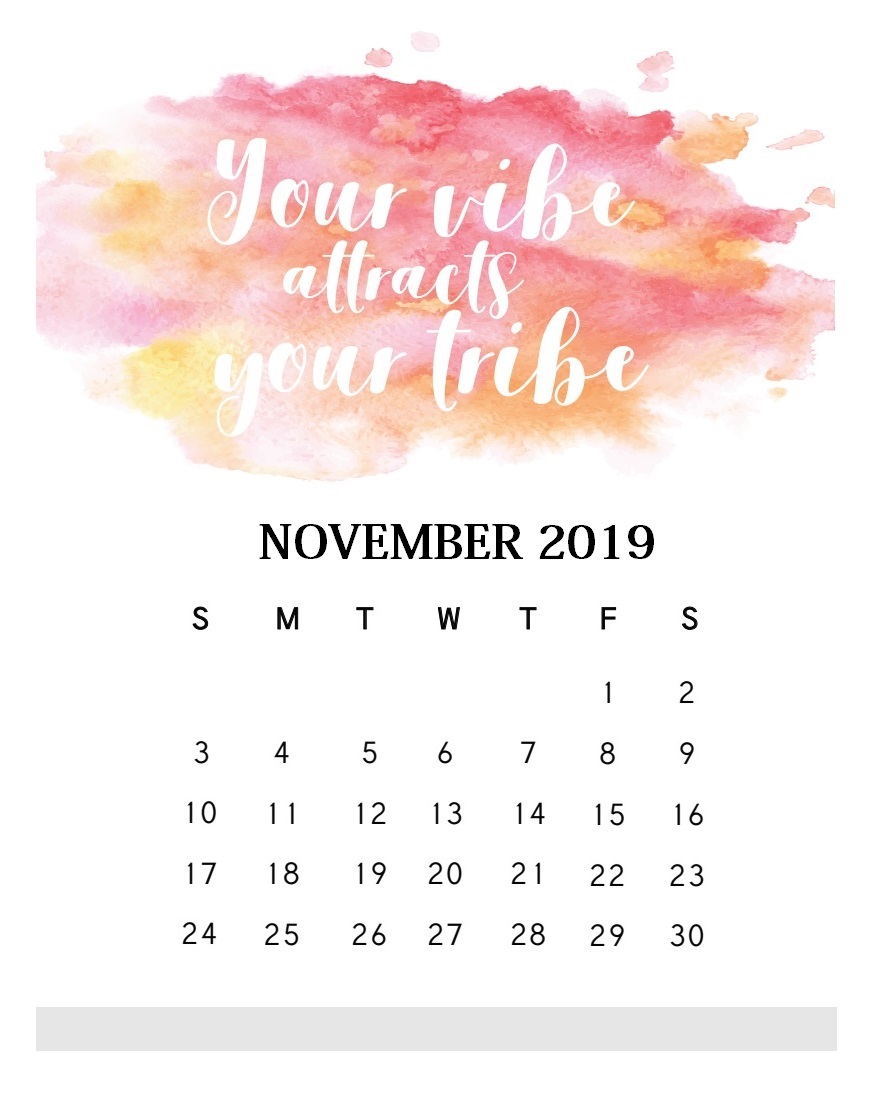 Motivational Quotes November 2019 Calendar