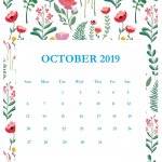 Print Beautiful October 2019 Calendar Template