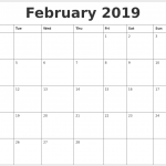 Print February 2019 Calendar Portrait