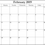 Printable Calendar February 2019 Landscape