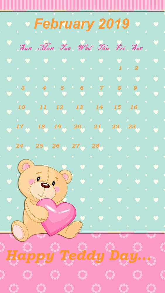 Teddy Day Feb 2019 iPhone Wallpaper
