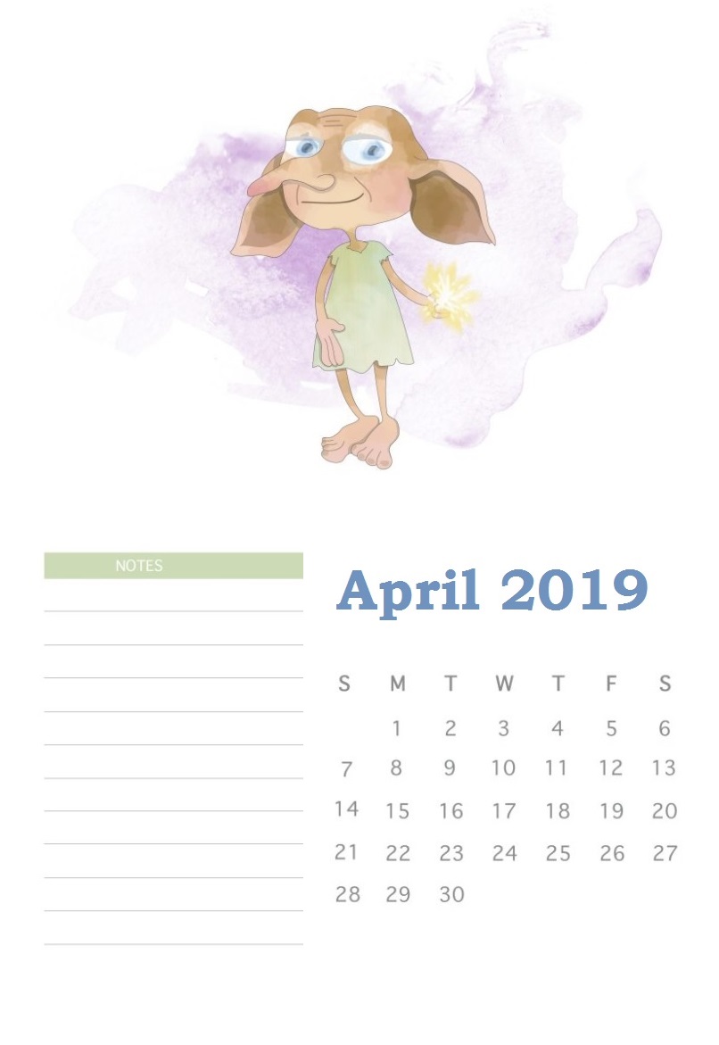 April 2019 Wall Calendar