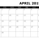 Blank April 2019 Calendar Printable