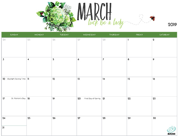 Canada Holidays Calendar For March 2019