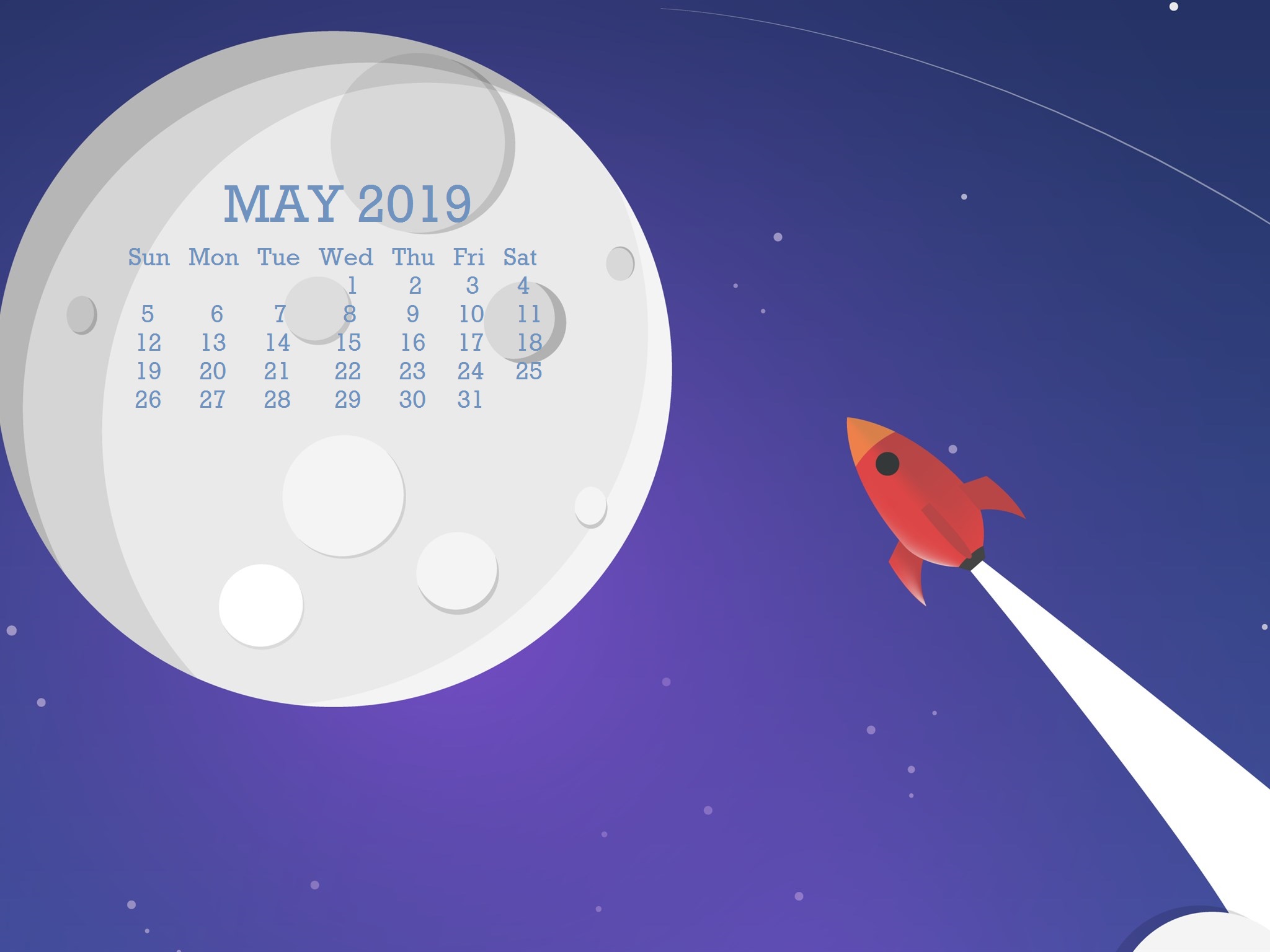 Creative May 2019 Wallpaper Calendar