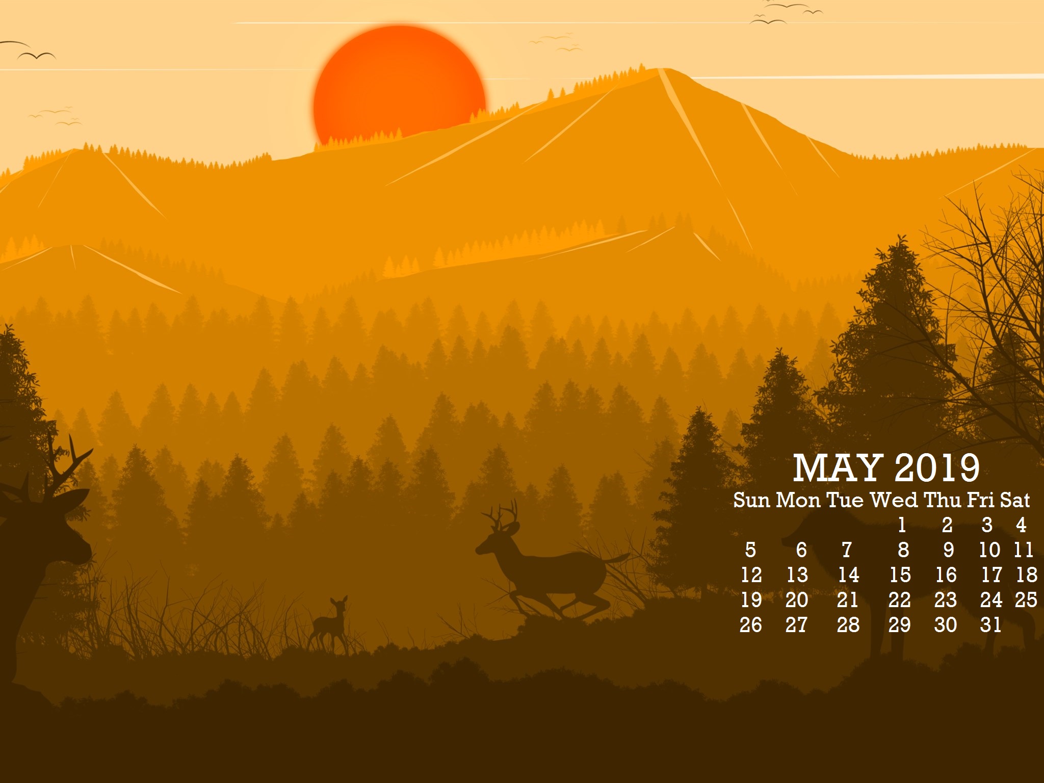 Cute May 2019 Calendar Wallpaper