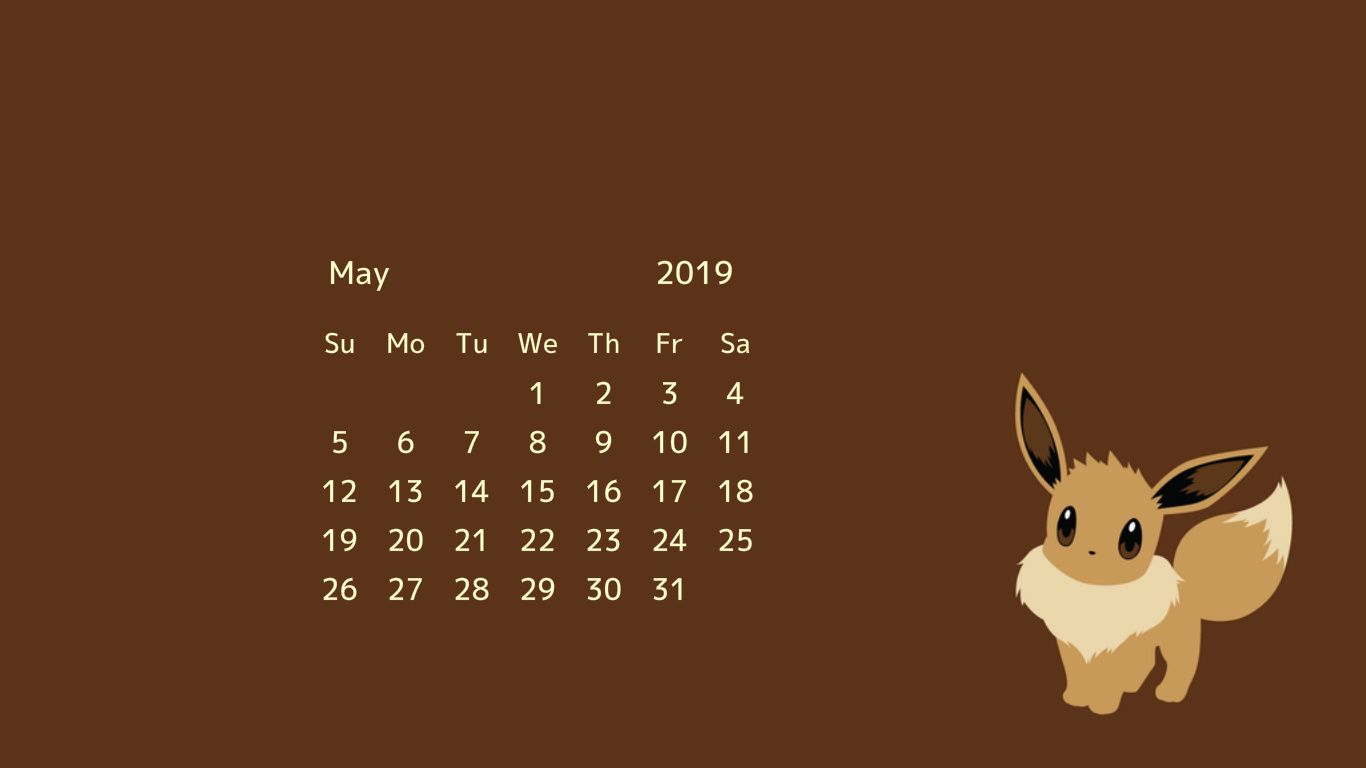 Cute May 2019 Desktop Calendar Wallpaper