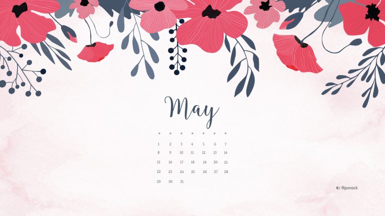 May 2019 Desktop Calendar Wallpaper