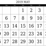 Editable May Calendar 2019