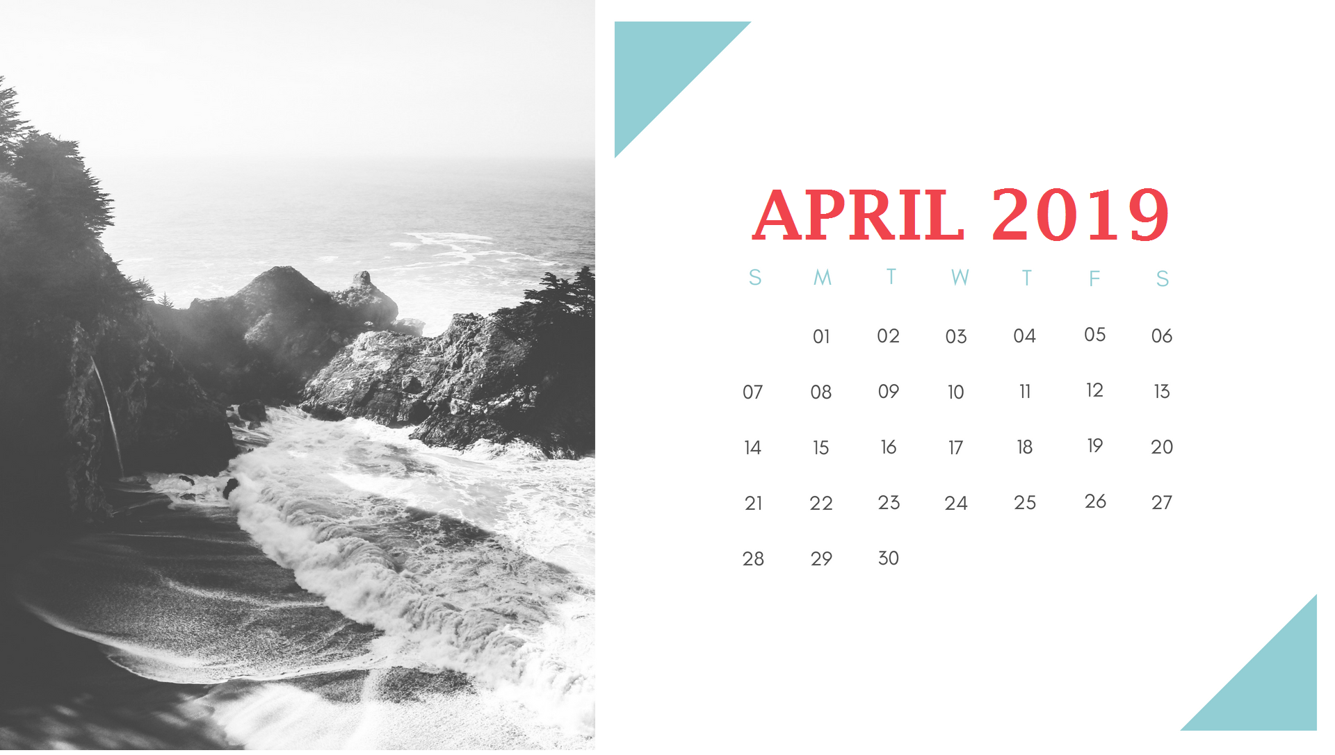 Free April 2019 Desk Calendar