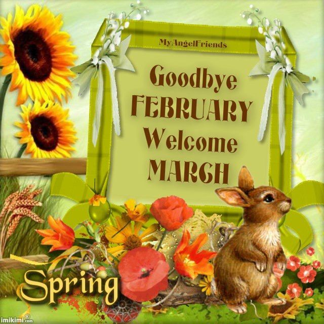 Goodbye February Welcome March