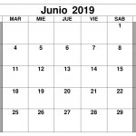 Junio Calendario Formato 2019