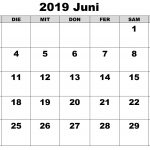 Kalender Juni Bild 2019 Zum Ausdrucken