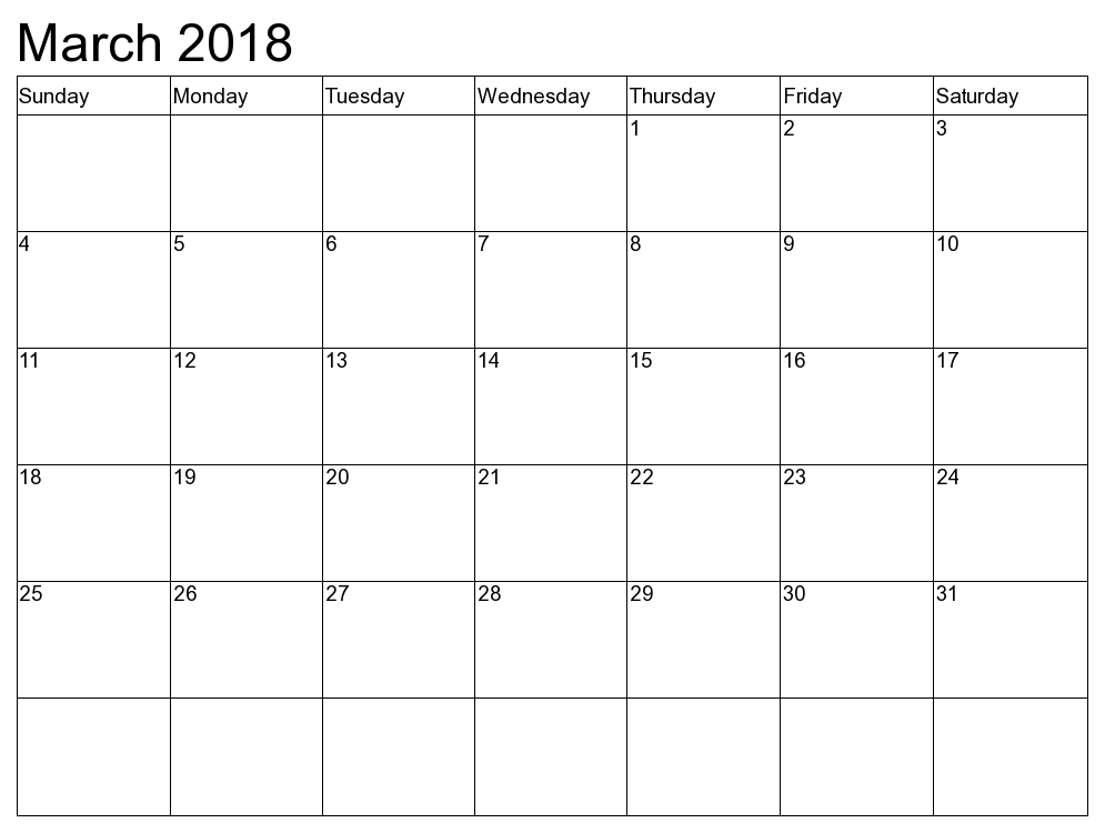 March 2019 Calendar Canada Printable