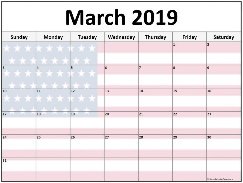 March 2019 Calendar Usa